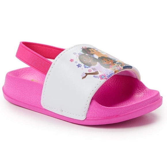 DISNEY • Encanto Pink & White Sisters Heel-Strap Slide Shoes - Picture 3 of 4